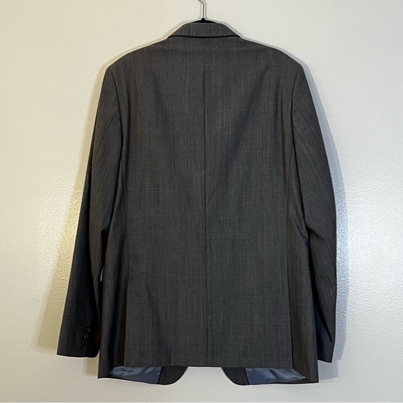 Banana Republic | Wool gray suit jacket/blazer Mens size 44L sport coat plaid - Picture 5 of 10